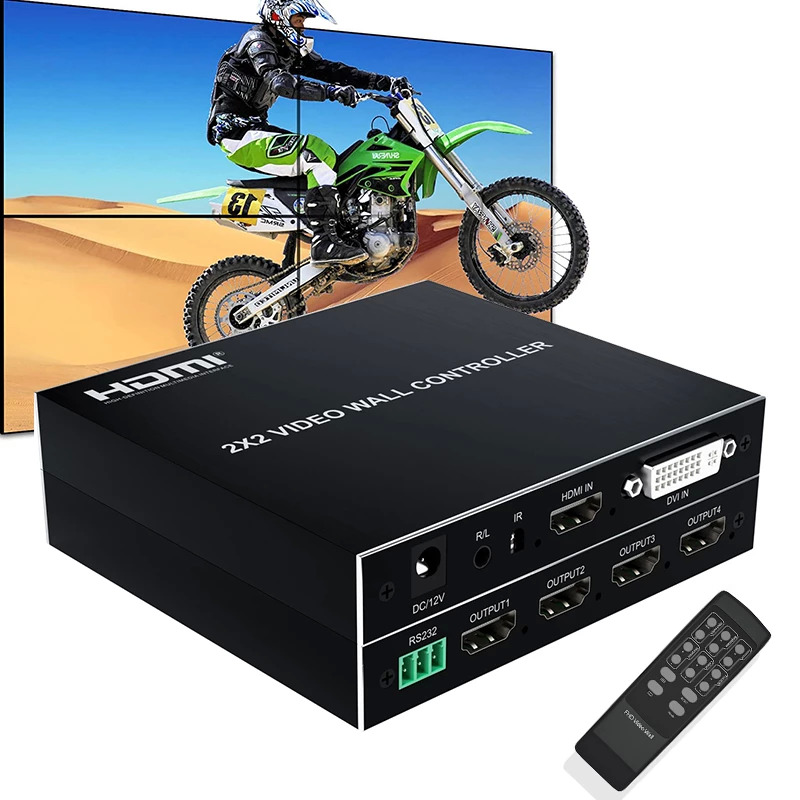 HDMI DVI TV   Ʈѷ 2x2 HDMI   ö  Ƽ ũ μ  ó й 1080P @ 60Hz 180  